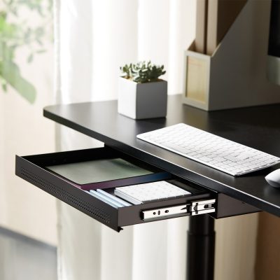 Desky-Ultraslim-Drawer-No-Gap-Black-Context-Open